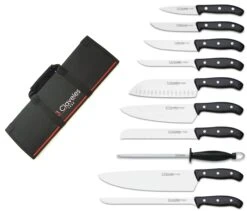 3 Claveles Knife Bag With 9 Knives + 1 Sharpening Steel From The DOMVS Series