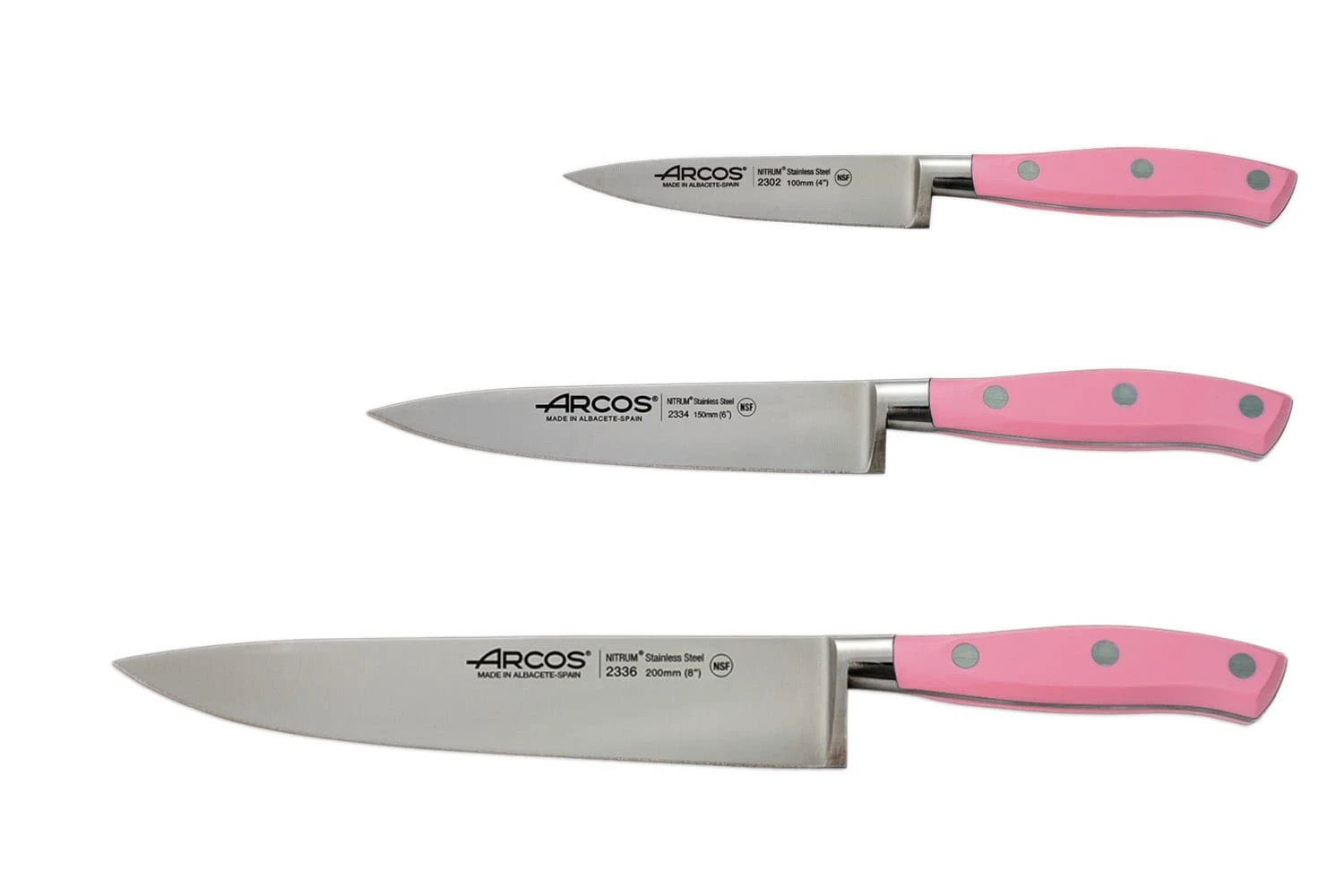 Arcos Riviera Pink 3-piece Kitchen Knife Set 2 Arcos Riviera Pink 3-piece Kitchen Knife Set - Image 2