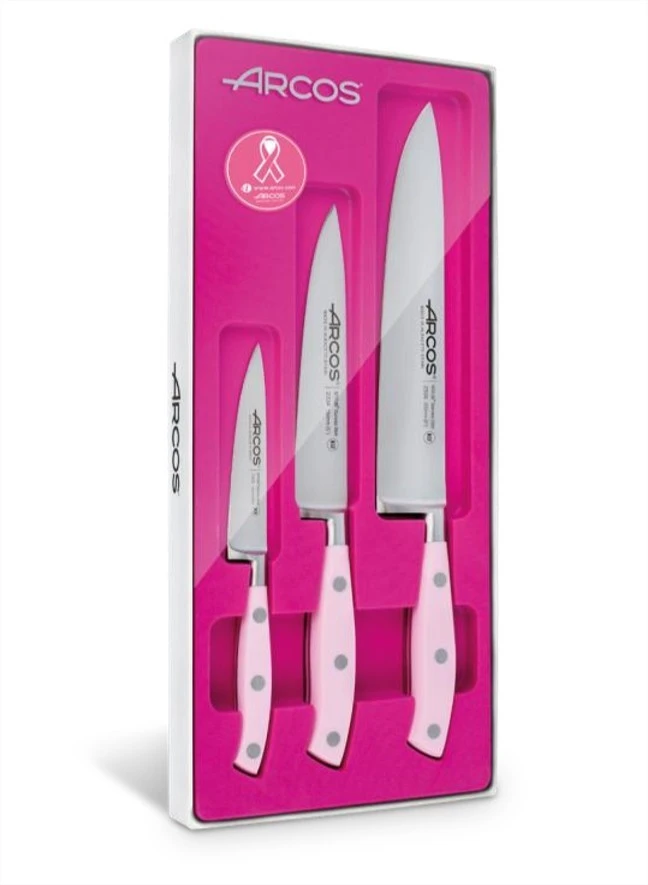 Arcos Riviera Pink 3-piece Kitchen Knife Set 1 Arcos Riviera Pink 3-piece Kitchen Knife Set