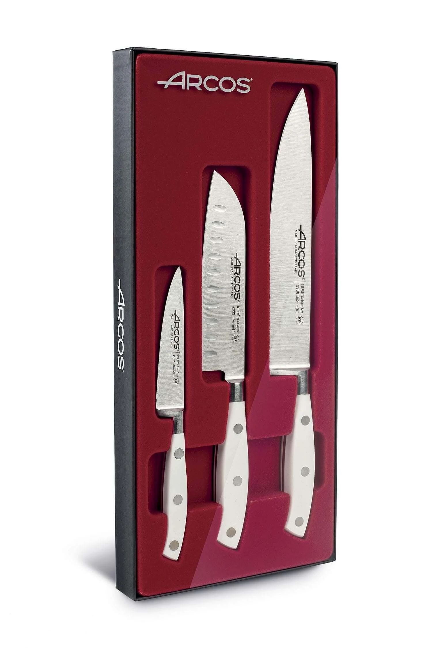 Arcos Riviera White 3-piece Kitchen Knife Set 1 Arcos Riviera White 3-piece Kitchen Knife Set