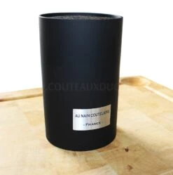 Au Nain Brasserie Universal Knife Block With 6 Steak Knives - Black Handles -KnifeMaster Store au nain brasserie universal knife block 6 steak knives black handles 2