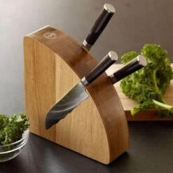 Bisbell Magnetic Knife Block Made Of Oak Wood -KnifeMaster Store bisbell magnetic knife block oak wood 3
