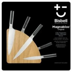Bisbell Magnetic Knife Block Made Of Oak Wood -KnifeMaster Store bisbell magnetic knife block oak wood 8