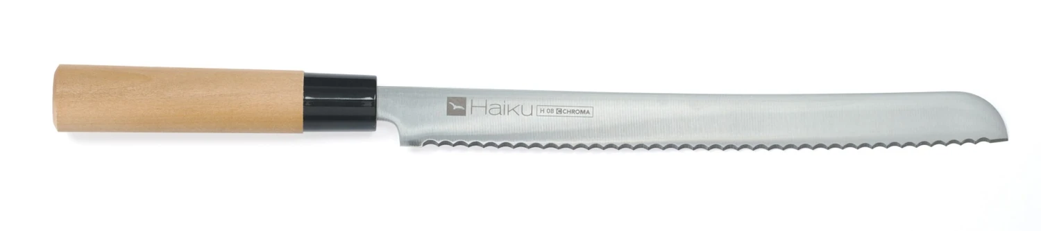 Chroma Haiku Bread Knife 25cm - Honoki Wood Handle