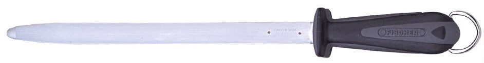 FISCHER Butcher's Sharpening Steel 35cm With Black Bi-material Handle 1 FISCHER Butcher's Sharpening Steel 35cm With Black Bi-material Handle