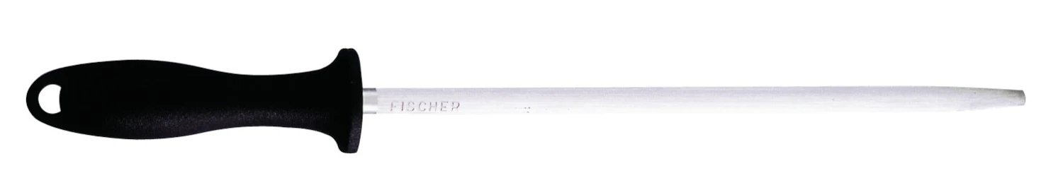 FISCHER Culinary School Sharpening Steel Round Rod 25cm - Black Handle 1 FISCHER Culinary School Sharpening Steel Round Rod 25cm - Black Handle