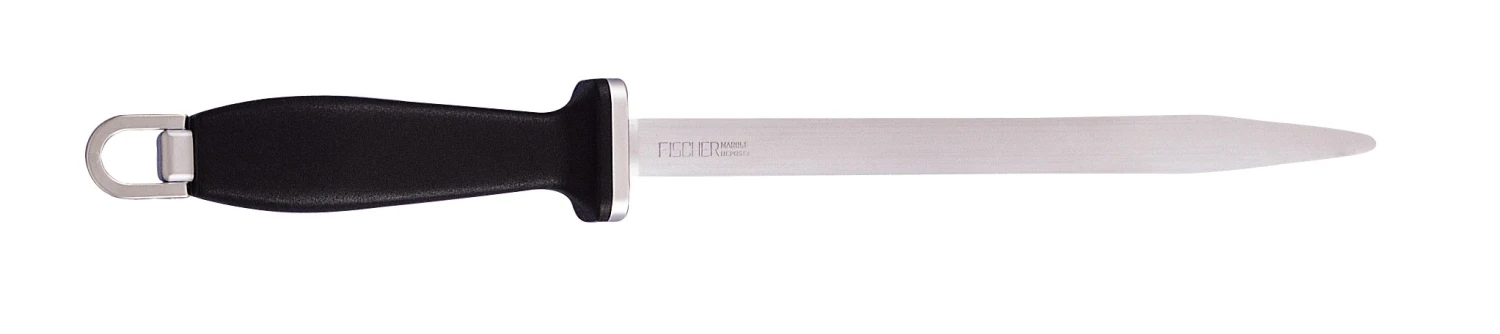 FISCHER Fine Cut Sharpening Steel Oval Rod 30cm - Black Handle 1 FISCHER Fine Cut Sharpening Steel Oval Rod 30cm - Black Handle