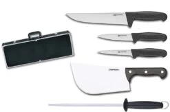 Fischer Professional Butcher Case With 4 Knives + 1 Sharpening Steel
