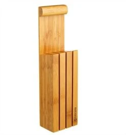Kyocera Empty Bamboo Knife Block For 4 Kitchen Knives
