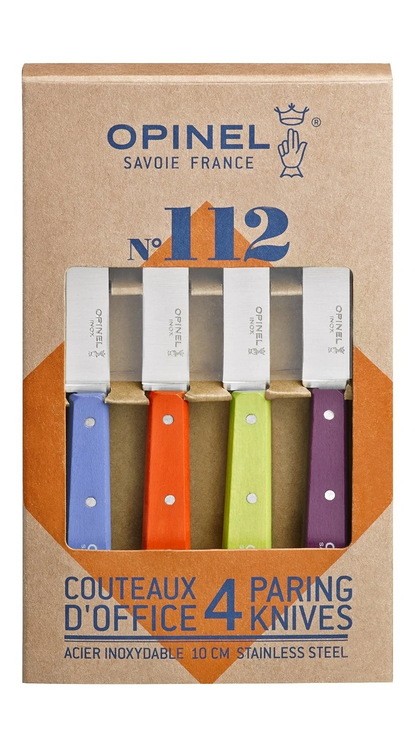 Opinel N°112 Set Of 4 Paring Knives 10cm With Colourful Handles 2 Opinel N°112 Set Of 4 Paring Knives 10cm With Colourful Handles - Image 2