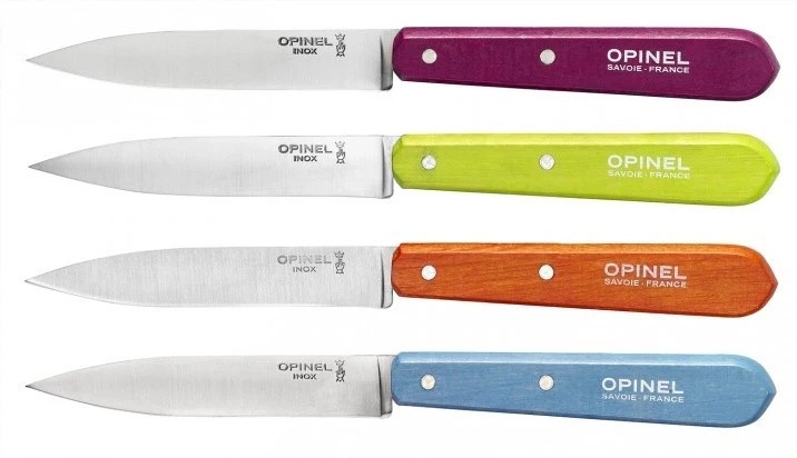Opinel N°112 Set Of 4 Paring Knives 10cm With Colourful Handles 1 Opinel N°112 Set Of 4 Paring Knives 10cm With Colourful Handles
