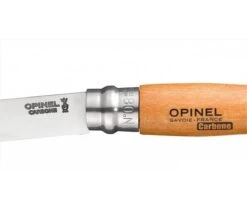 Opinel Set: Folding Knife N°08 Carbon Steel Blade 8.5cm + Sheath -KnifeMaster Store opinel set folding knife n08 sheath 3