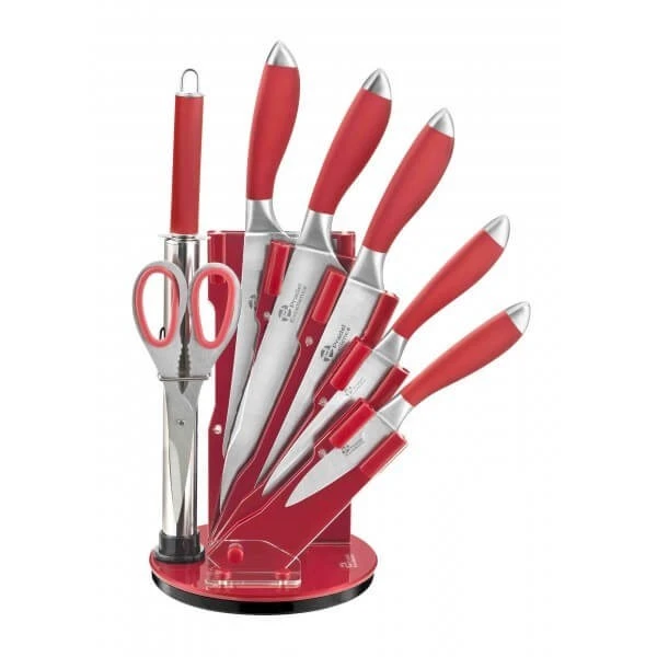 Pradel Excellence 7-piece Knife Block Set - Red Handles 1 Pradel Excellence 7-piece Knife Block Set - Red Handles