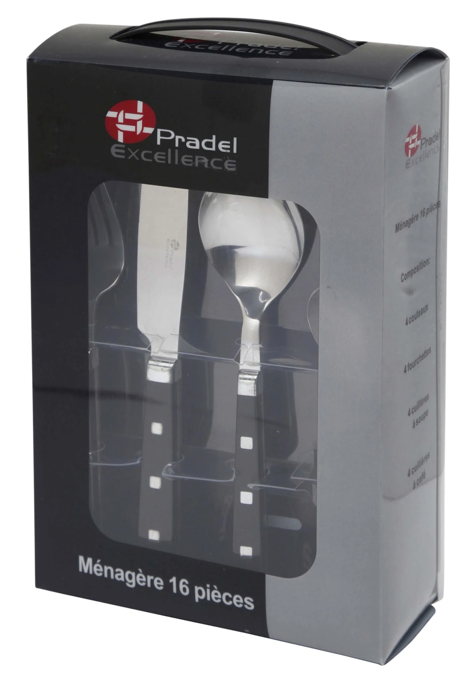 Pradel Excellence Belle Table 16-piece Cutlery Set - Black Handles 2 Pradel Excellence Belle Table 16-piece Cutlery Set - Black Handles - Image 2