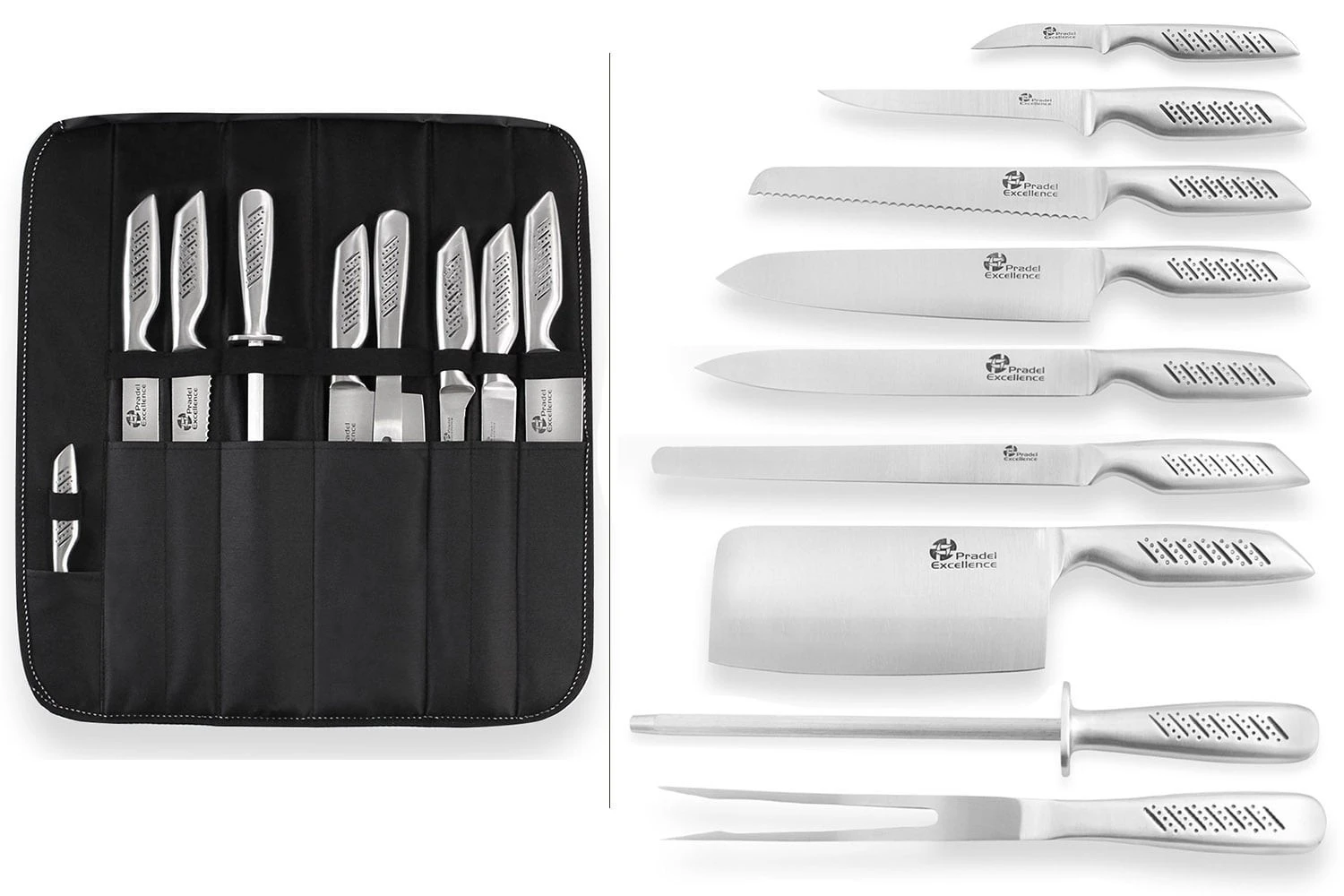 Pradel Excellence Knife Bag With 9 Stainless Steel Knives 1 Pradel Excellence Knife Bag With 9 Stainless Steel Knives