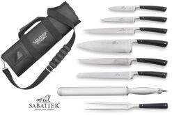 Sabatier Edonist 6-piece Knife Bag Set + 1 Carving Fork + 1 Sharpening Steel