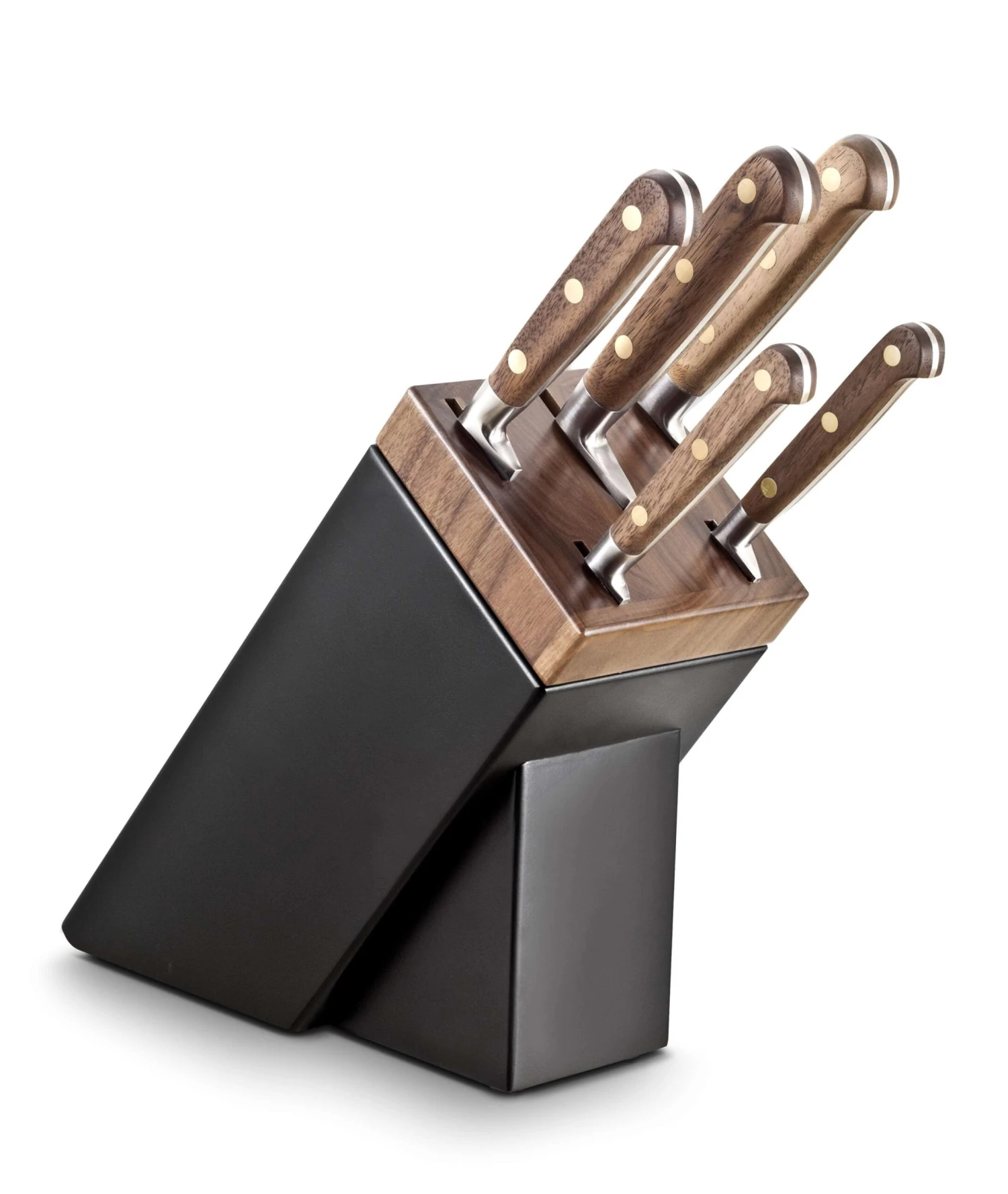 Sabatier Perigord Knife Block With 5 Kitchen Knives - Walnut Wood Handles 1 Sabatier Perigord Knife Block With 5 Kitchen Knives - Walnut Wood Handles