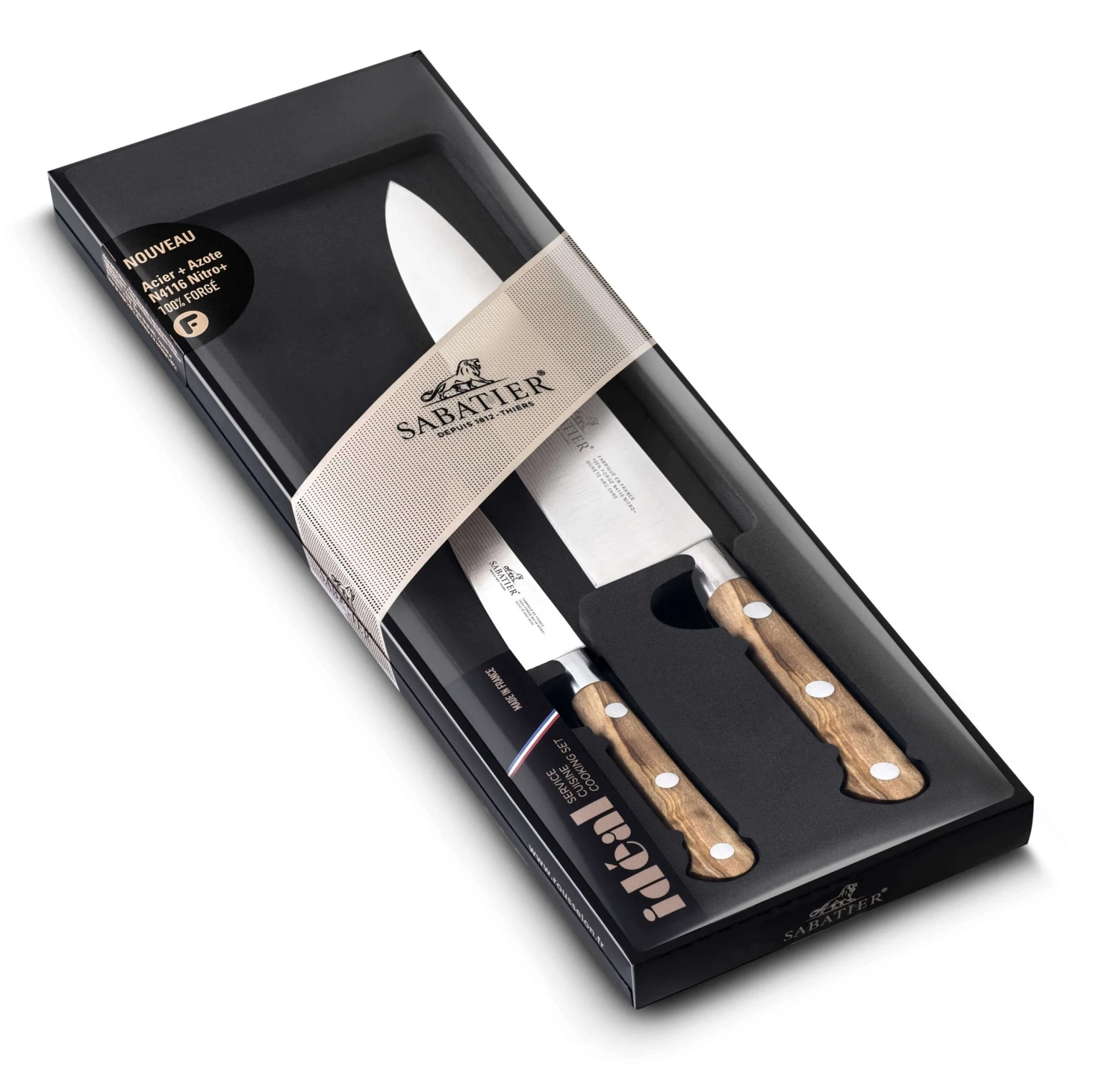 Sabatier Provençao 2-piece Knife Set 100% Forged Blades, Olive Wood Handles 1 Sabatier Provençao 2-piece Knife Set 100% Forged Blades, Olive Wood Handles