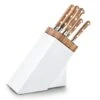 Sabatier Provençao White Knife Block With 5 Kitchen Knives - Olive Wood Handles