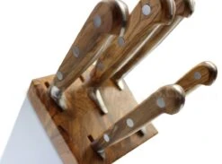 Sabatier Provençao White Knife Block With 5 Kitchen Knives - Olive Wood Handles 15 Sabatier Provençao White Knife Block With 5 Kitchen Knives - Olive Wood Handles -KnifeMaster Store sabatier provencao white knife block 5 kitchen knives olive wood handles 5