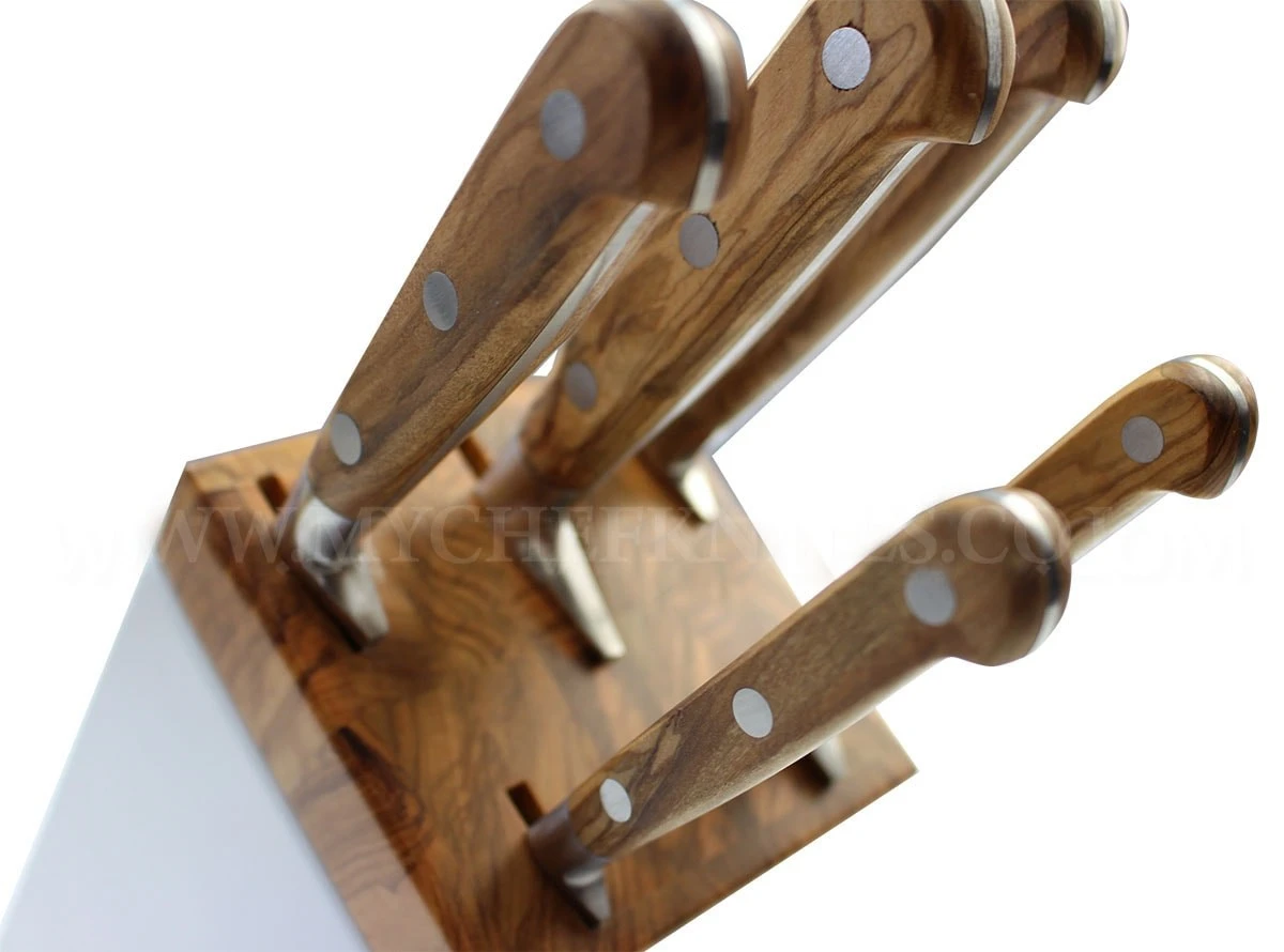 Sabatier Provençao White Knife Block With 5 Kitchen Knives - Olive Wood Handles 6 Sabatier Provençao White Knife Block With 5 Kitchen Knives - Olive Wood Handles - Image 6