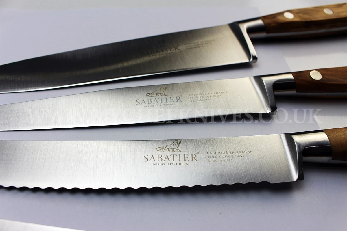 Sabatier Provençao White Knife Block With 5 Kitchen Knives - Olive Wood Handles 7 Sabatier Provençao White Knife Block With 5 Kitchen Knives - Olive Wood Handles - Image 7