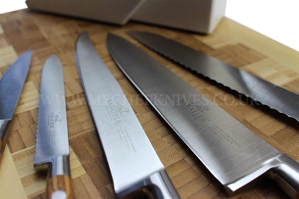 Sabatier Provençao White Knife Block With 5 Kitchen Knives - Olive Wood Handles 8 Sabatier Provençao White Knife Block With 5 Kitchen Knives - Olive Wood Handles - Image 8