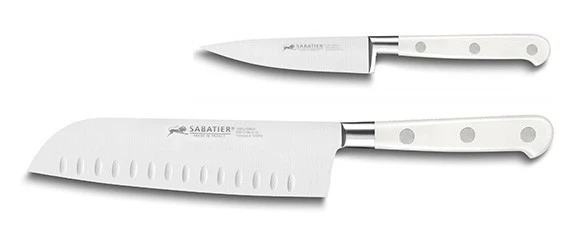 Sabatier Toque Blanche 2-piece Knife Set: Paring Knife + Santoku Knife 2 Sabatier Toque Blanche 2-piece Knife Set: Paring Knife + Santoku Knife - Image 2