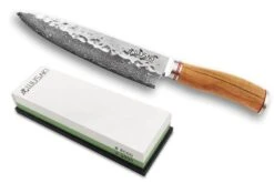 Wusaki Damas VG10 Pack With Chef Knife 20cm + Whetstone 3000/8000