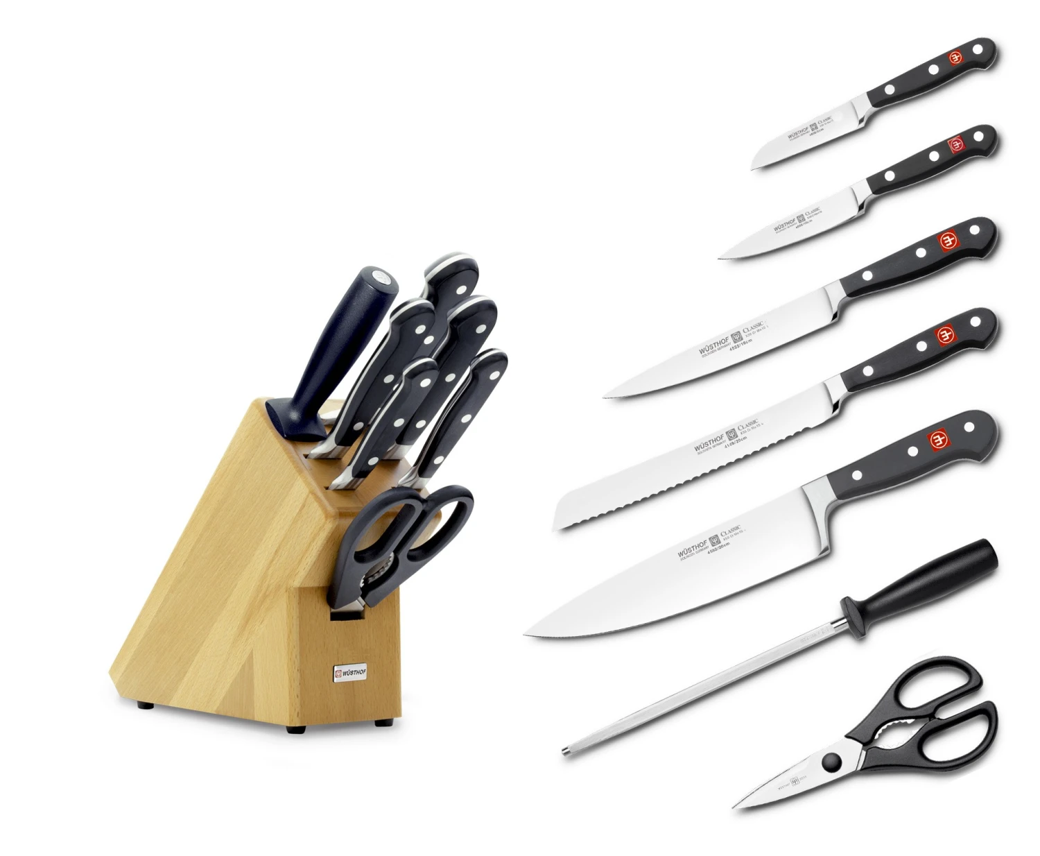 Wusthof Classic 7-piece Knife Block Natural Coloured Beech Wood 2 Wusthof Classic 7-piece Knife Block Natural Coloured Beech Wood - Image 2
