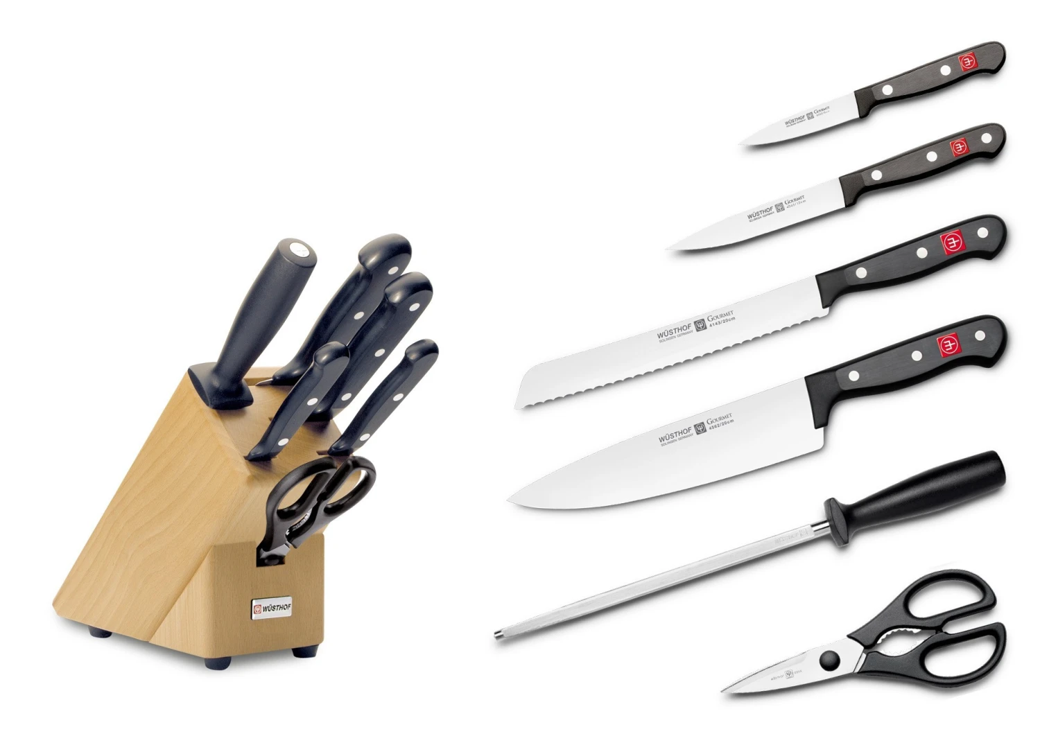 Wusthof Gourmet 6-piece Knife Block Made Of Beech Wood 1 Wusthof Gourmet 6-piece Knife Block Made Of Beech Wood